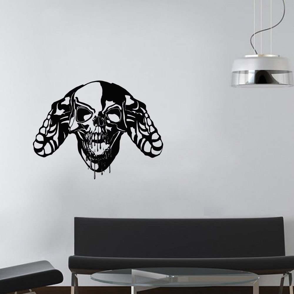Wall Decor Vinyl Decal Sticker      skull horns blood DA1440