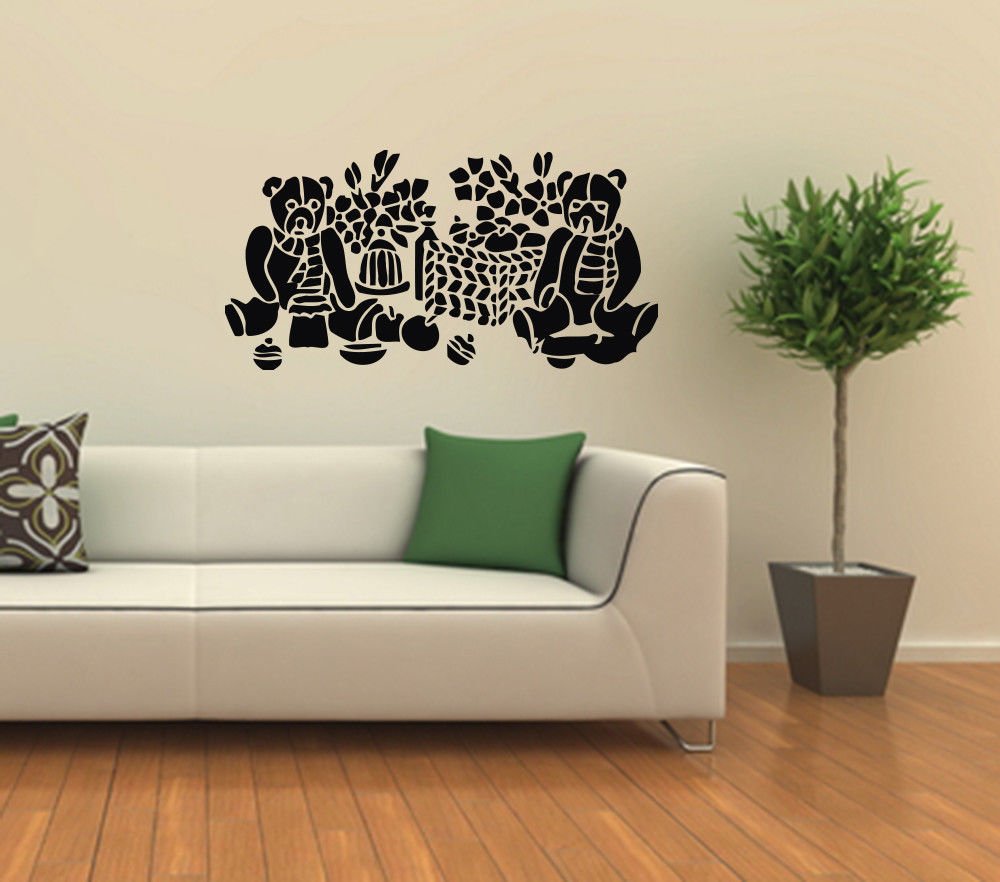 Wall Decor Vinyl Decal Sticker HOLIDAY BEARS APPLES DA607
