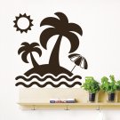 Wall Decal Palm Trees Beach Sun Sea Art Living Room Decor Sticker Murals AM87
