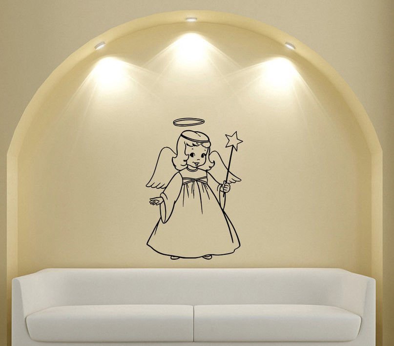 Wall Decor Vinyl Decal Sticker   girl angel halo DA1410