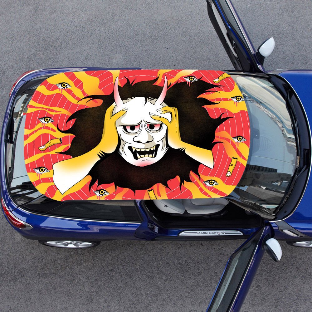 Abstraction Devil Horns Man Full Color Car Decal Sticker KC-230 FRST
