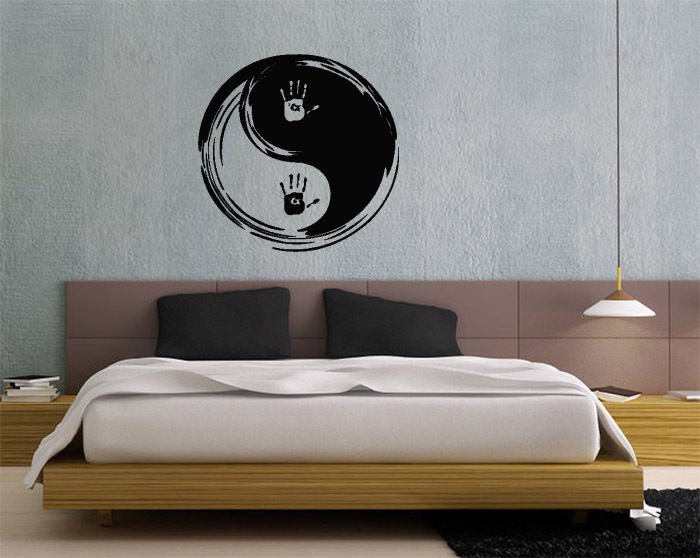 Wall Decor Vinyl Decal Sticker Yin Yang With Human Hands tz508