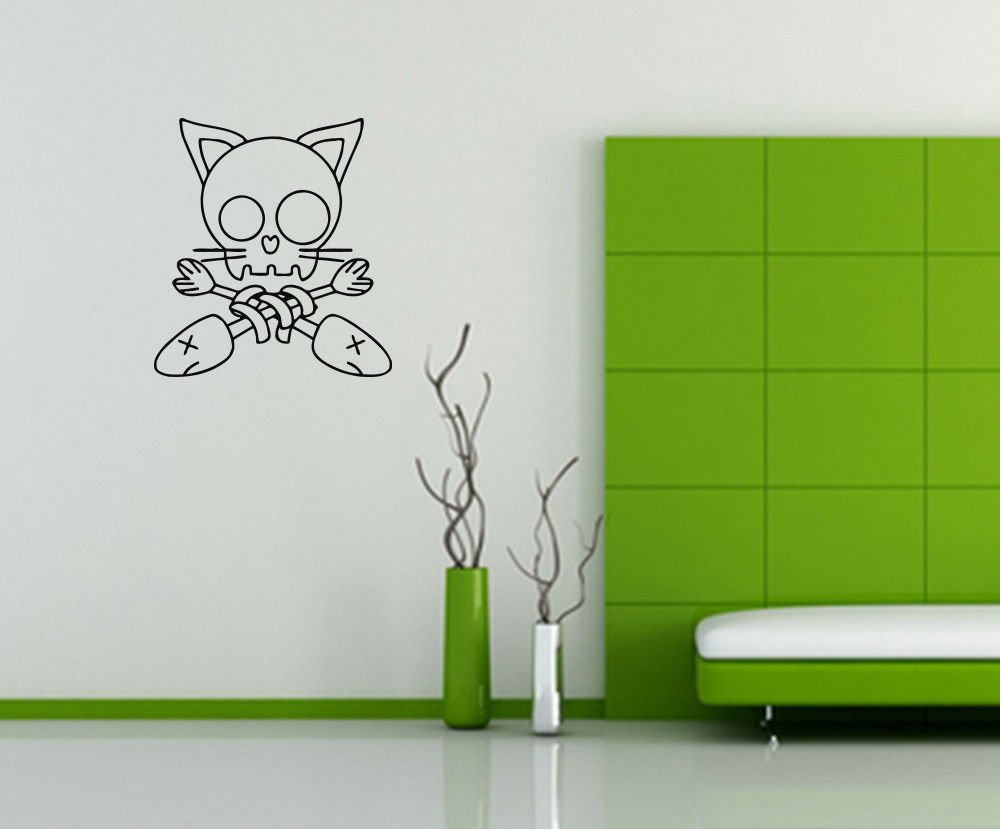 Wall Decor Vinyl Decal Sticker SKULL OF A CAT BONE DA550