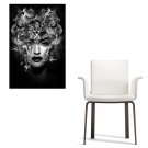 Woman Beauty Salon Black And White Full Color Wall Decal Sticker AN-611 FRST