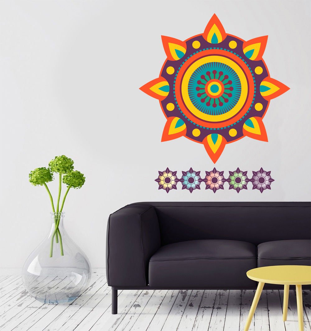Painted Flower Beauty Spa Full Color Wall Decal Sticker AN-372 FRST