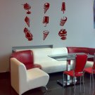 A restaurant ice Cream Cafe chocolate cherry Stylish Wall Art Sticker Decal 9134