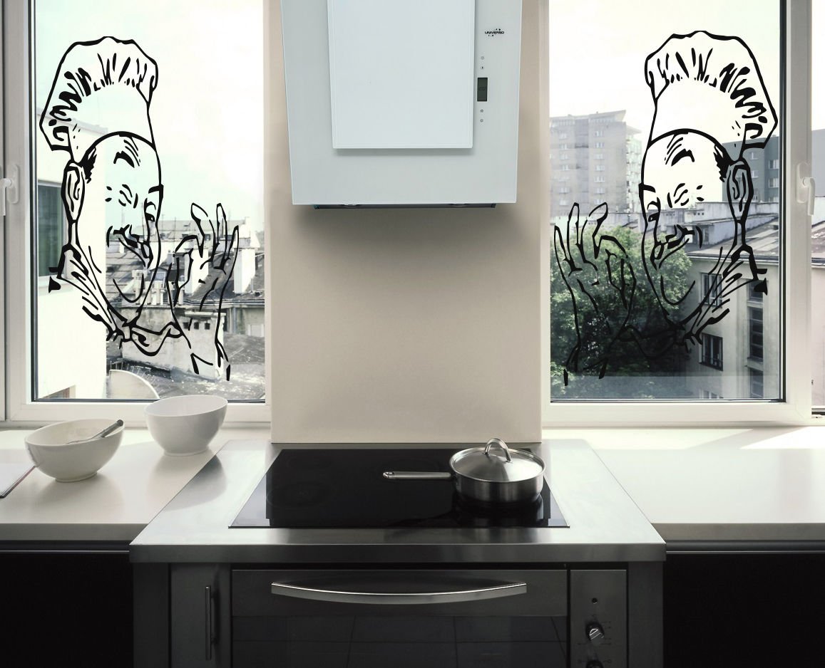 A restaurant Cafe kitchen cake Kettle Chef Stylish Wall Art Sticker Decal 9096