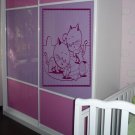 Animal funny cat Horses mouse a game Kids Stylish Wall Art Sticker Decal 9997