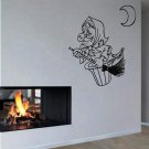 Wall Decor Vinyl Decal Sticker          an old lady broom fear  moon DA1431