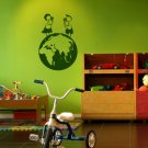 Small children kid child baby boy girl Earth globe Wall Art Sticker Decal 9791