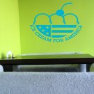 A restaurant ice Cream Cafe American flag Stylish Wall Art Sticker Decal 9137