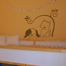 Dog and cat puppy kitten pet animal Kids Stylish Wall Art Sticker Decal 9340