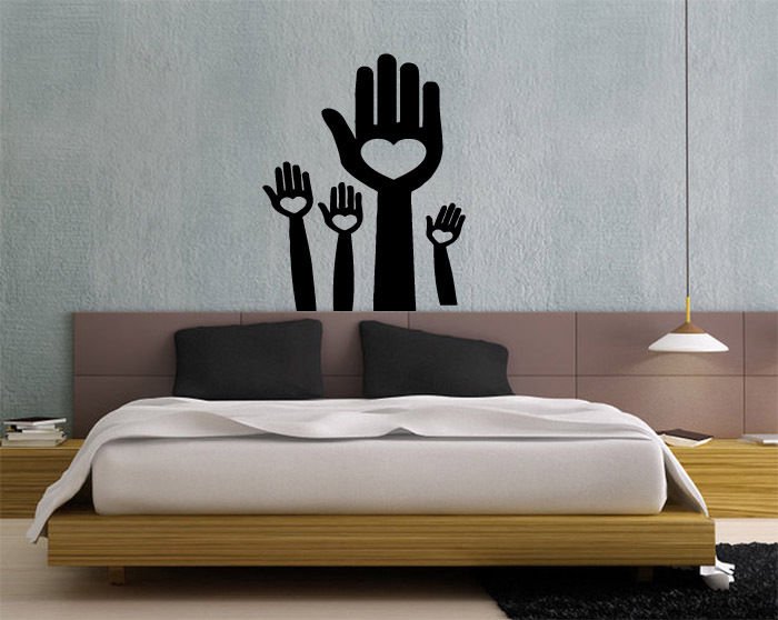 Wall Decor Vinyl Decal Sticker Heart In Hands tz2224