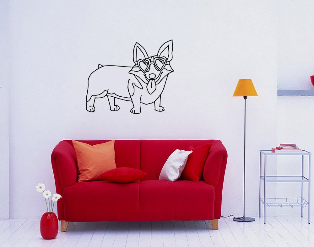 Wall Decor Vinyl Decal Sticker DOG IN GLASSES DA552