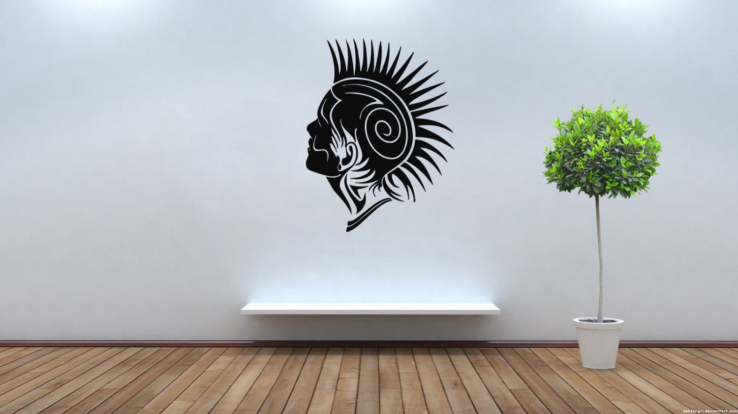 Wall Decor Vinyl Decal Sticker Man With Tattoo Iroquois tz216