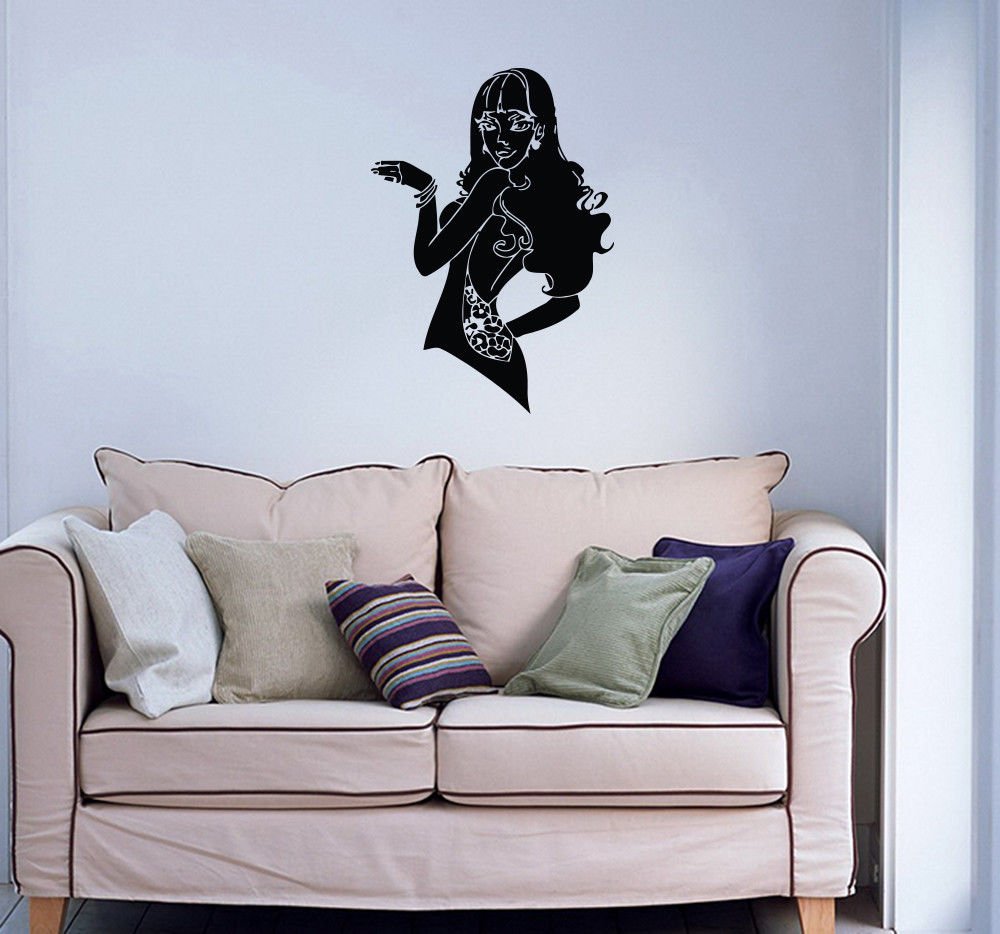Wall Decor Vinyl Decal Sticker  MODEL GIRL WITH BEAUTIFUL HAIR DA590