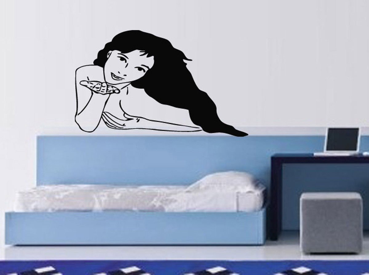 Wall Decor Vinyl Decal Sticker Beautiful Hot Girl Blowing a Kiss tz472