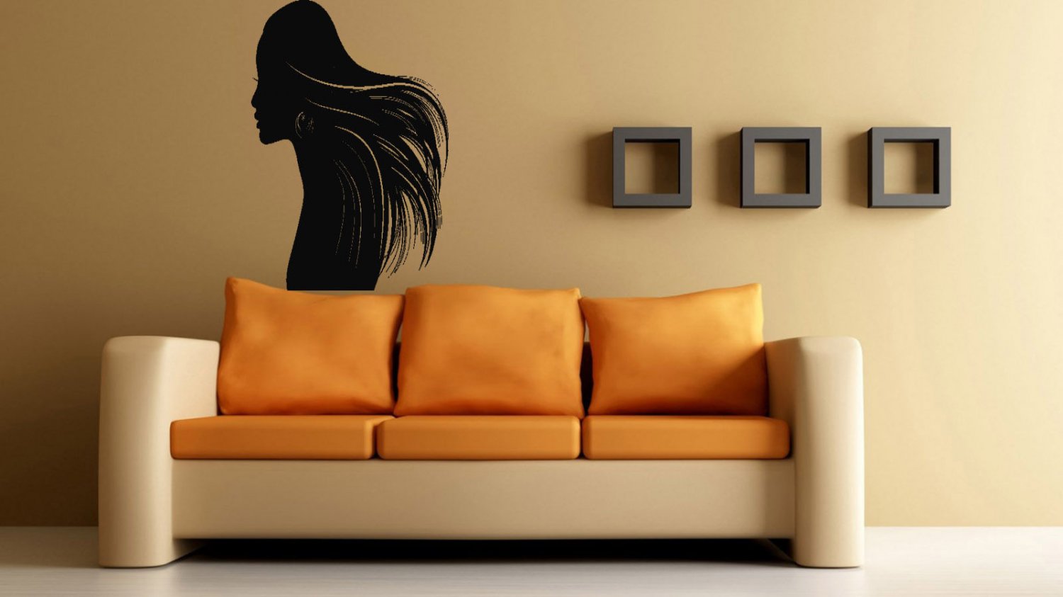 Wall Decor Vinyl Decal Sticker Girl Silhouette Long Hair Salon Beauty  tz401