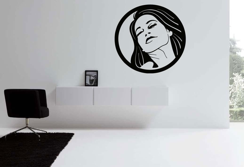 Wall Decor Vinyl Decal Sticker Girl Long Hair Salon Beauty  tz452
