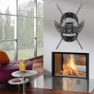 Wall Decor Vinyl Decal Sticker Skull with Wings in Shield tz2168