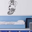 Wall Decor Vinyl Decal Sticker Skull With Snake tz488