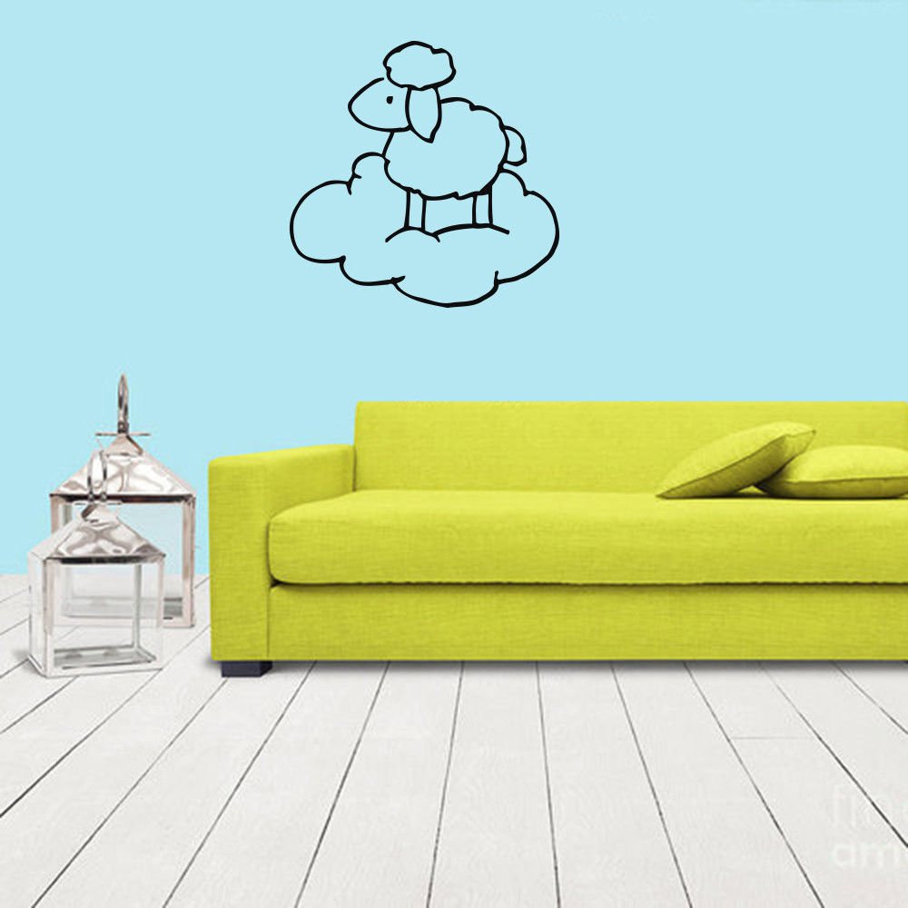 Wall Decor Vinyl Decal Sticker  SMALL SHEEP ON A CLOUD DA635