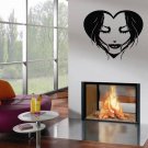 Wall Decor Vinyl Decal Sticker Girl Face In Heart tz2213