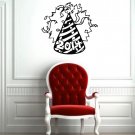 Wall Decor Vinyl Decal Sticker   new year's cap ribbons crackers DA1416
