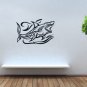 Wall Decor Vinyl Decal Sticker Angry Shark in Ocean Water tz705