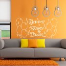 Time Happy new Year Christmas clock Balloons Stylish Wall Art Sticker Decal 9086