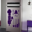 Chef menu kitchen a restaurant cafe dish Stylish Wall Art Sticker Decal 9107