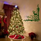 Merry Christmas fir-tree happy New Year deer Stylish Wall Art Sticker Decal 8907