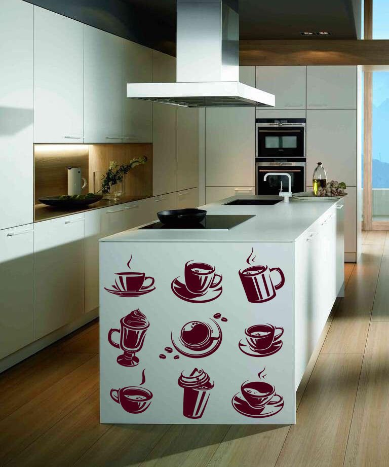 A restaurant kitchen coffee bar Tea coffee Stylish Wall Art Sticker Decal 9132