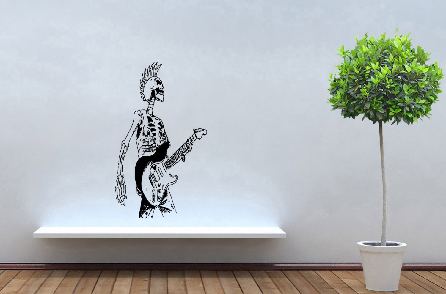 Wall Decor Vinyl Decal Sticker Skull Punk With Quitar tz2206