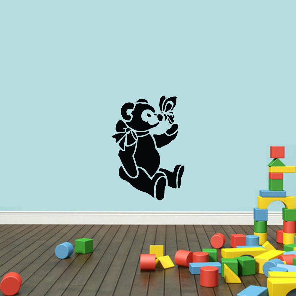 Wall Decor Vinyl Decal Sticker  SMART BEAR AND THE BUTTERFLY  DA603