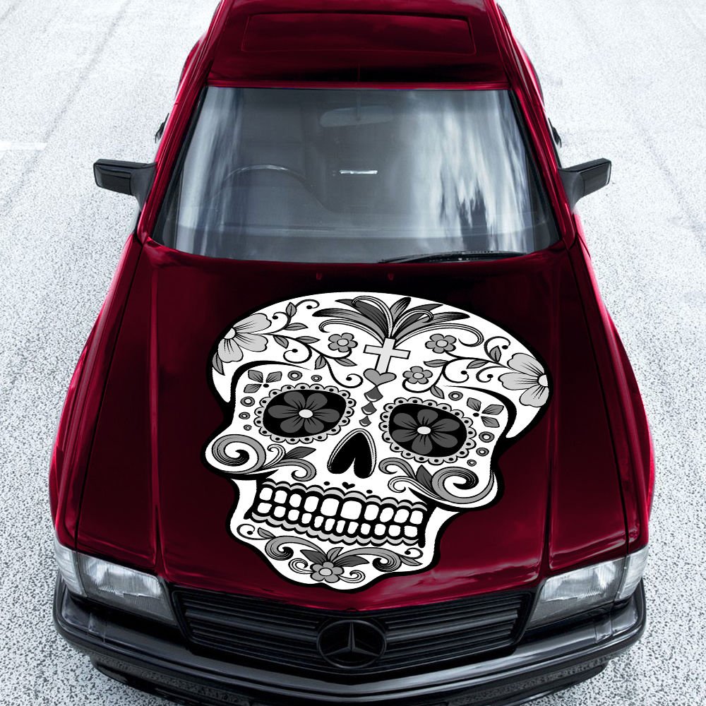 Skull Skelleton Bones Ornament Full Color Car Decal Sticker KR-123 FRST