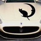 Black Cat Moon Pet Animals Full Color Car Decal Sticker KC-120 FRST