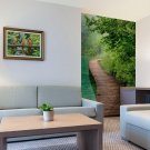 The bridge on the lake non woven wallpaper, forest,photo wallpaper, Wall mural