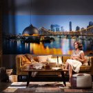 Australia Skyline Brisbane non woven wallpaper, city,Wall Design