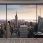 NY Sky view, skyline, Penthouse, New York non woven wallpaper, city,Wall Design