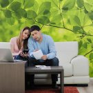 green leaves non woven wallpaper, leaves,nature, photo wallpaper, Wall mural