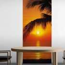 Beach decor, sunset by the sea, sunset non woven wallpaper, Wall mural