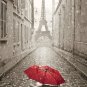 Paris, Red umbrella, Eiffel Tower, Red umbrella non woven wallpaper, photo