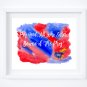 KU Jayhawk - Kansas University Watercolor Art Print with Quote: 10" x 8"