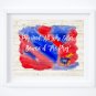 KU Jayhawk - Kansas University Watercolor Art Print with Quote: 10" x 8"