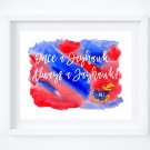 KU Jayhawk - Kansas University Watercolor Art Print with Quote: 10" x 8"