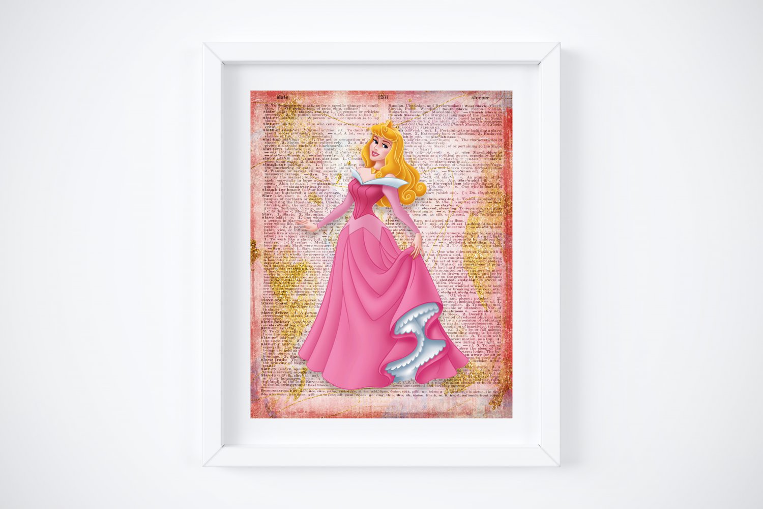 Aurora ~ Sleeping Beauty Dictionary Digital Art Print ~ 8" x 10"