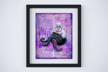 Ursula ~ The Little Mermaid Dictionary Digital Art Print ~ 8" x 10"