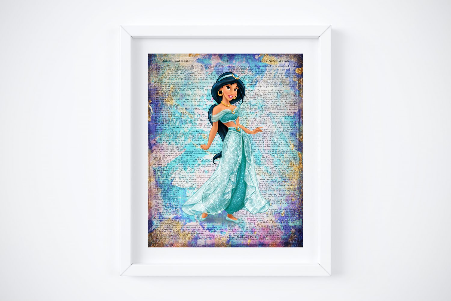 Jasmine ~ Aladdin Dictionary Digital Art Print ~ 8" x 10"