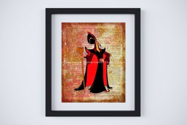 Jafar ~ Aladdin Dictionary Digital Art Print ~ 8" x 10"
